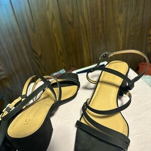 LC Lauren Conrad Black Strappy Dress Sandals